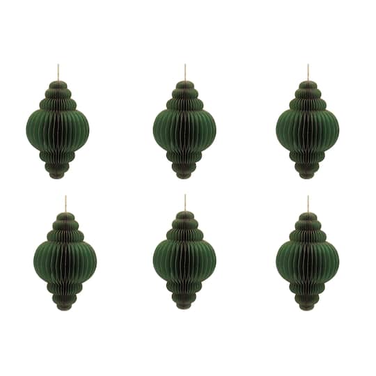 Melrose 6.25" Paper Teardrop Ornaments, 6ct.